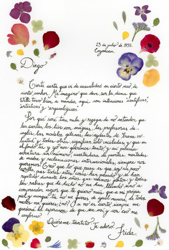 Herbier lettre Frida Kahlo