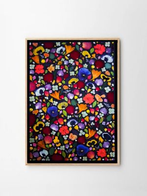 Tableau fleurs pressées nuit été 242