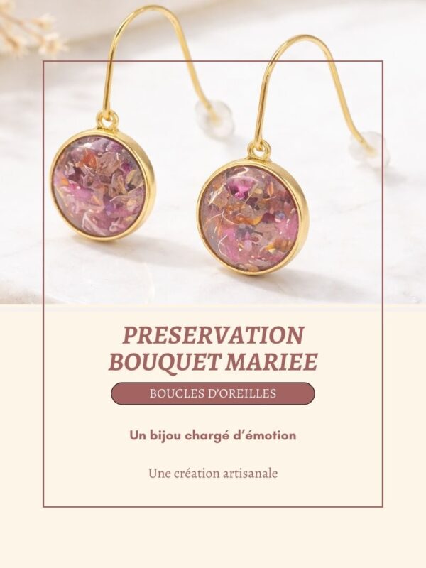 Boucle oreille Herbier bouquet de mariée