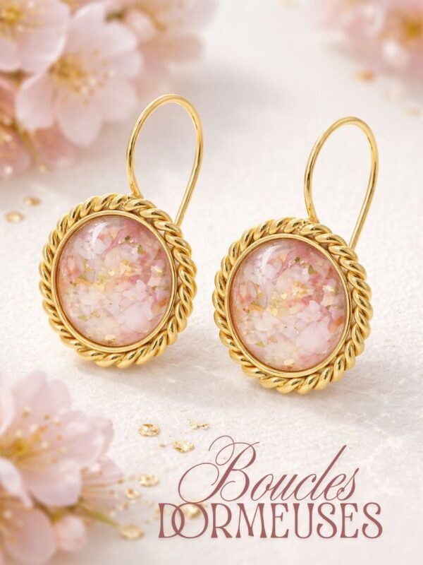 Boucles d'oreilles fleurs pressées bouquet mariée (1)